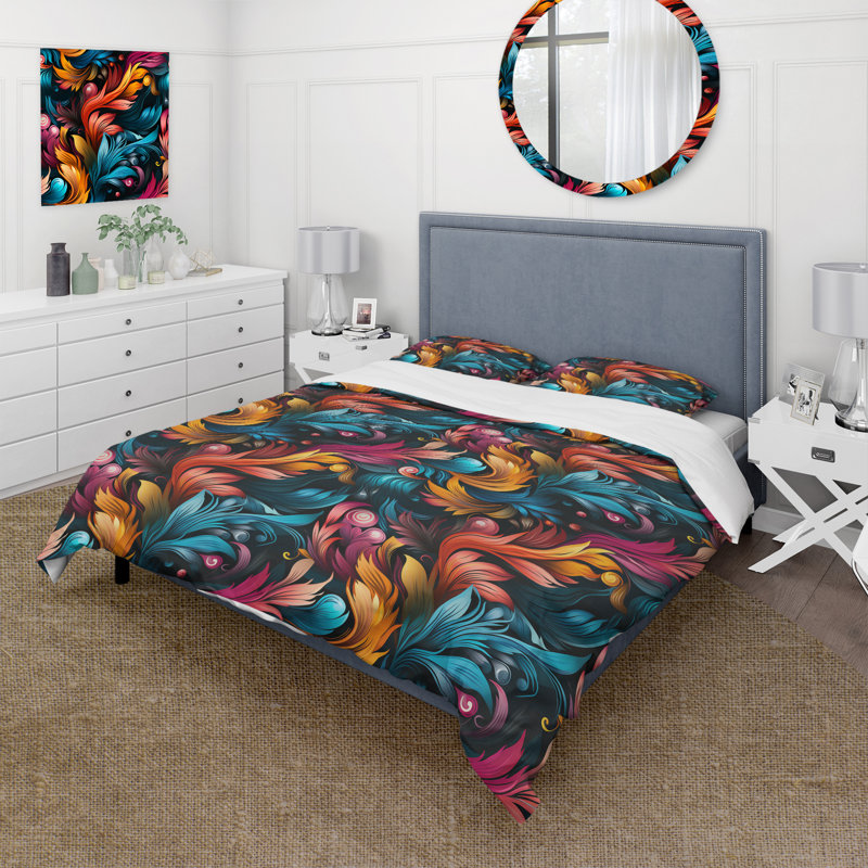Ensemble de housse de couette artistique Boho, Housse de couette pour très grand lit et 2 très
