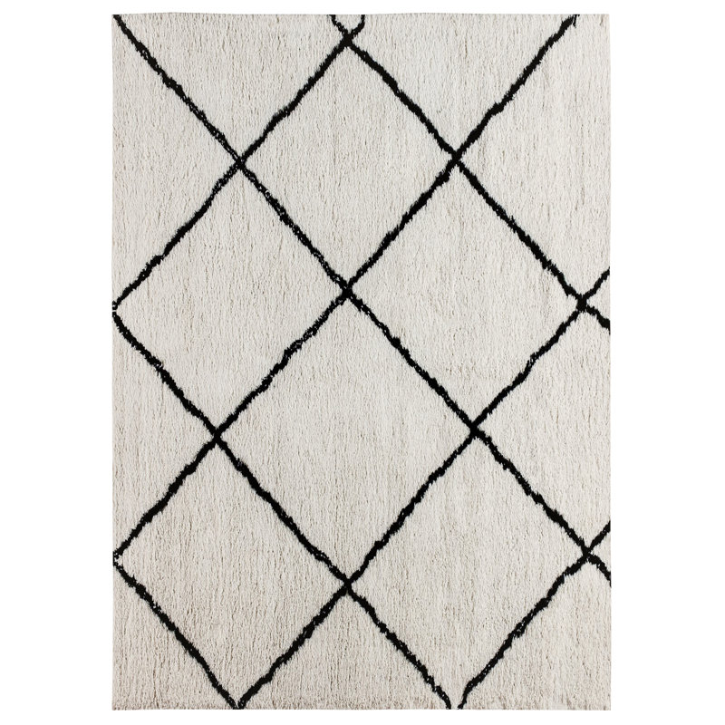 Brittain Diamond Trellis Modern Shag Area Rug, Rectangle 8' x 10'