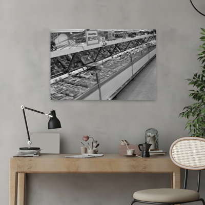 1950S Grocery Store Meat Section Classic Retro Vintage Urban Architecture Wall Art