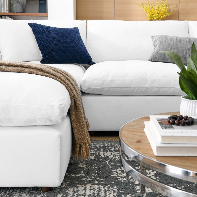Commix 158" Wide Symmetrical Sofa & Chaise, Pure White