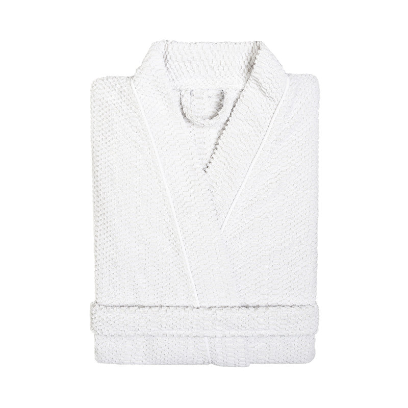 Cotton Blend Waffle Unisex Bathrobe, Storm, S