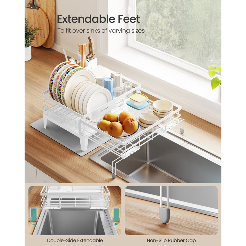 Dish Drainer Rack with Rotatable Spout