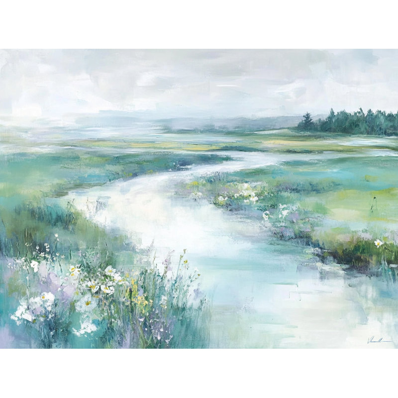 Tranquil Marshlands - Toile douce au paysage pastel, H 30 po x l 40 po