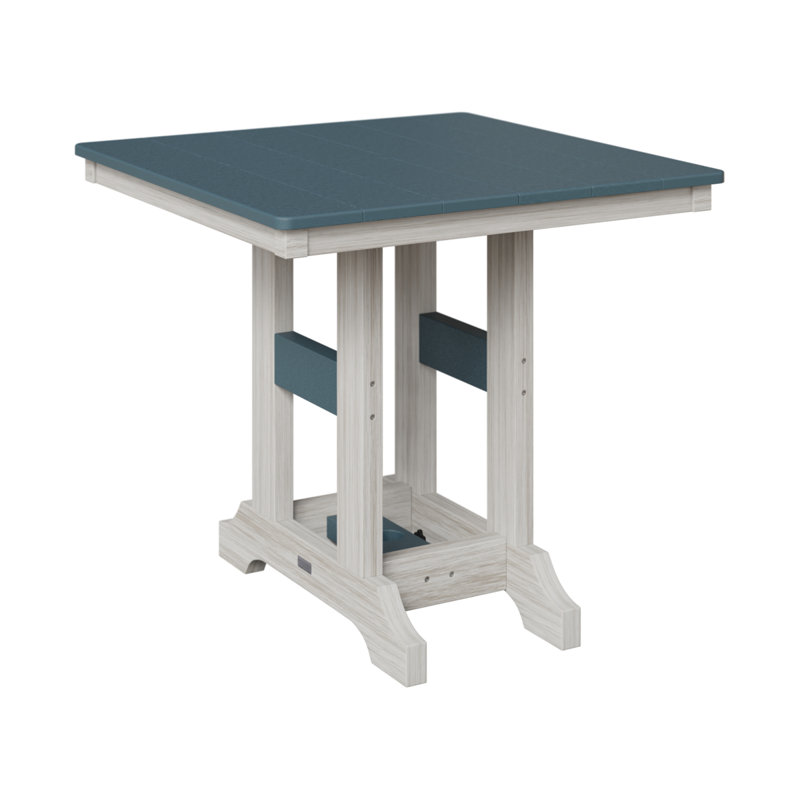 Garden Classic Outdoor Square Dining Table, Slate, Seashell