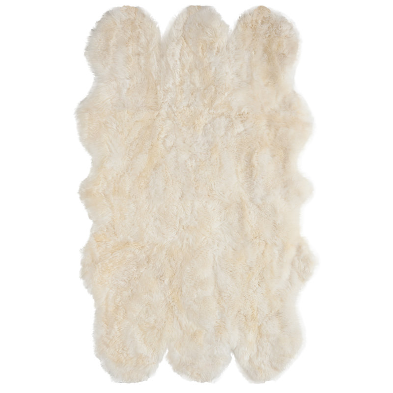 Tapis en peau de mouton tissé à la main Ralph Lauren, 5 pi x 8 pi