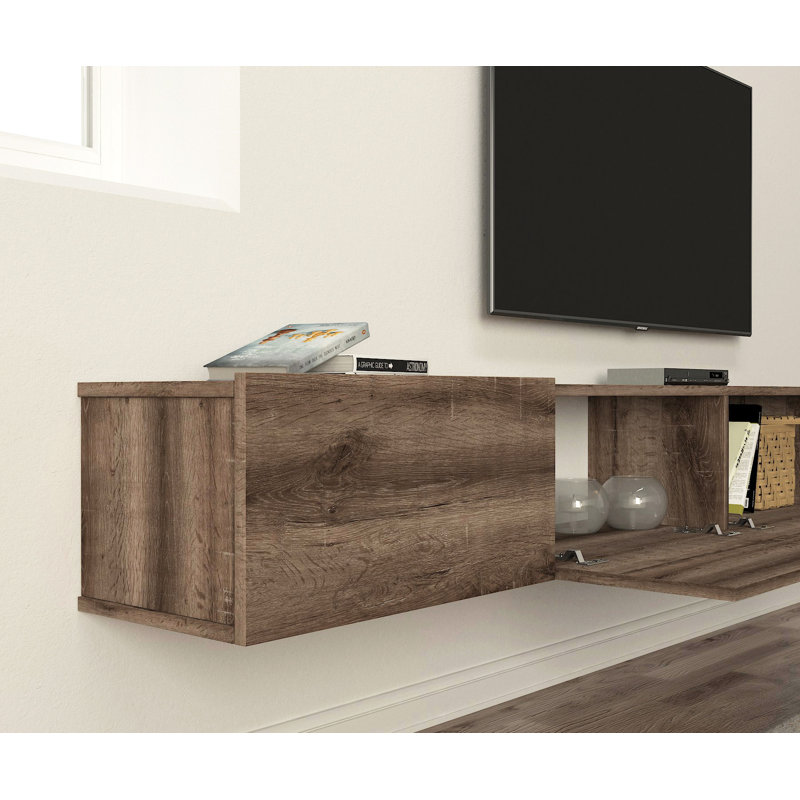Eva 71'' W Floating Storage Credenza, Natural Wood