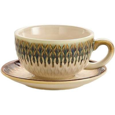 Coffee table cup with plate