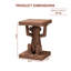 Table de bout Acosta Monkey - Table d'appoint sculpturale en rotin tissée à la main avec base plateforme