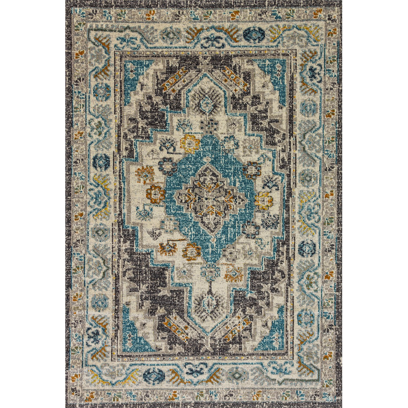 Tapis beige / gris Lavertue, Rectangle 7 pi 10 po x 10 pi 10 po