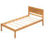 Structure de lit plateforme simple avec tête de lit, support de lattes en bois amovible, sans sommier, chêne digne de confiance-2384740