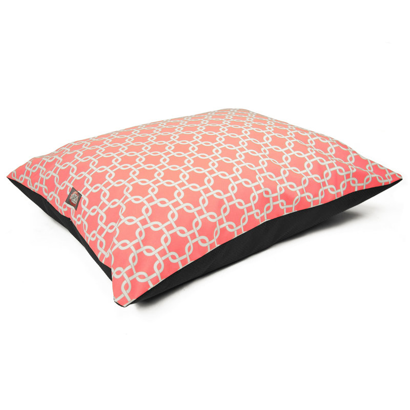 Large Coral Geometric Polyester Pet Pillow Bed