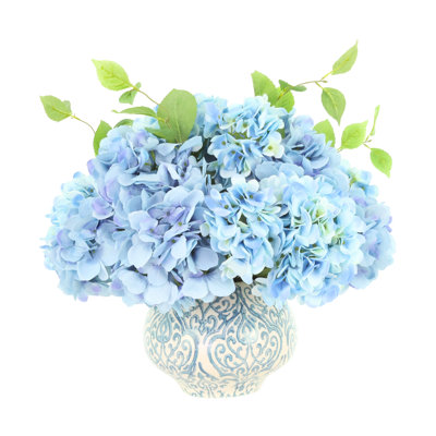 Keenum Hydrangea Floral Arrangement in Vase