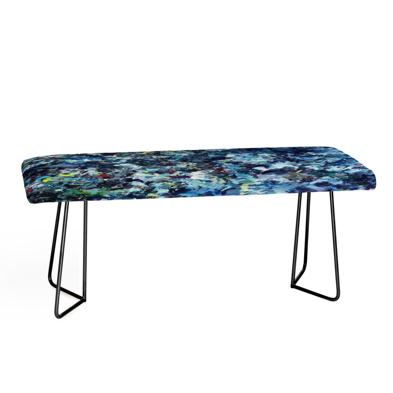 Banc rembourré Rudd, Bleu / mauve / noir / abstrait