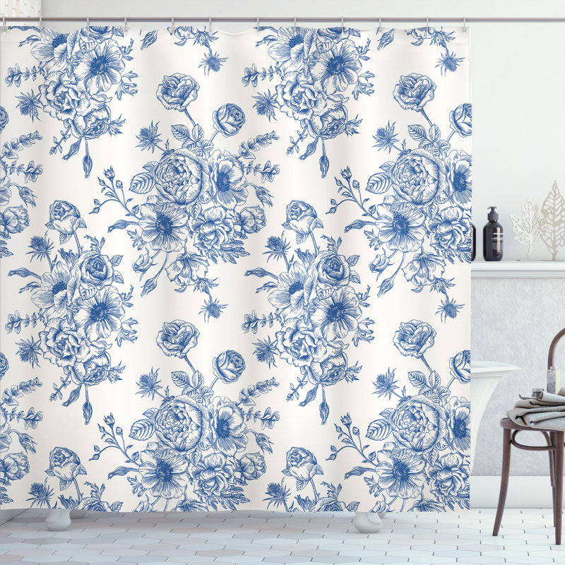 Shower Curtain with Hooks Included, 75"H x 69"W