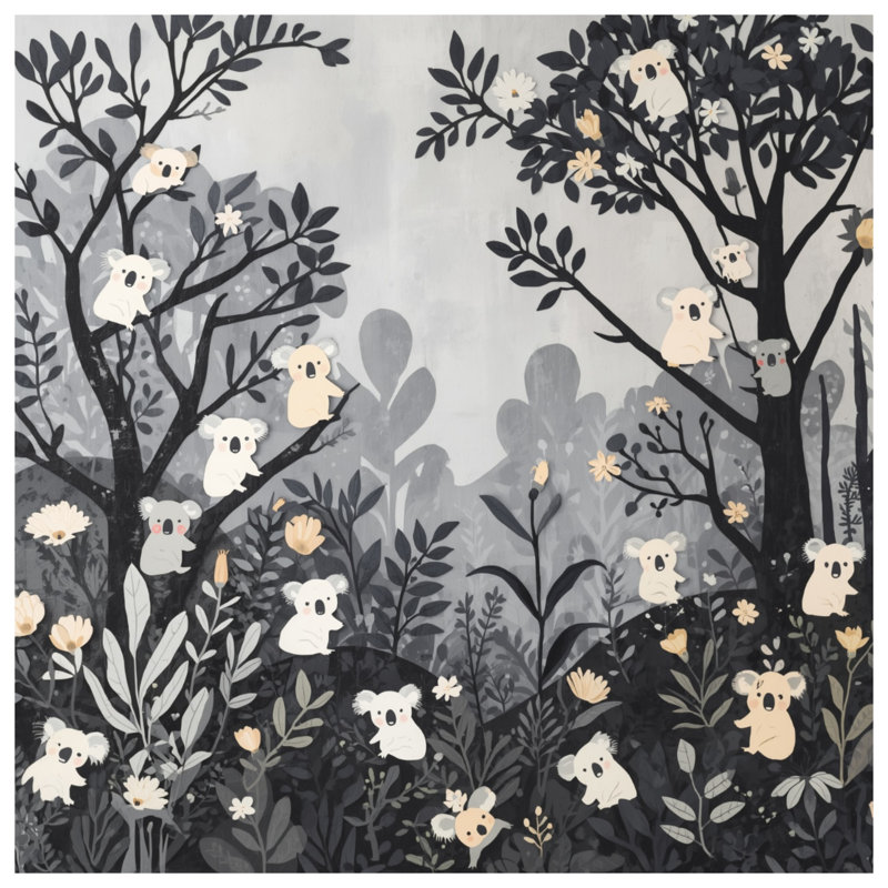 Tapisserie Koalas In Forest - Koalas, 104in H x88 with 4 Grommets