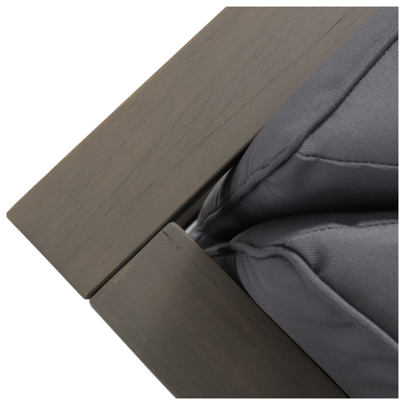 Ensemble 2 pièces de banc d'angle et de table basse en bois d'acacia gris foncé Brava, Non, Banc, Non, Ne s’applique pas
