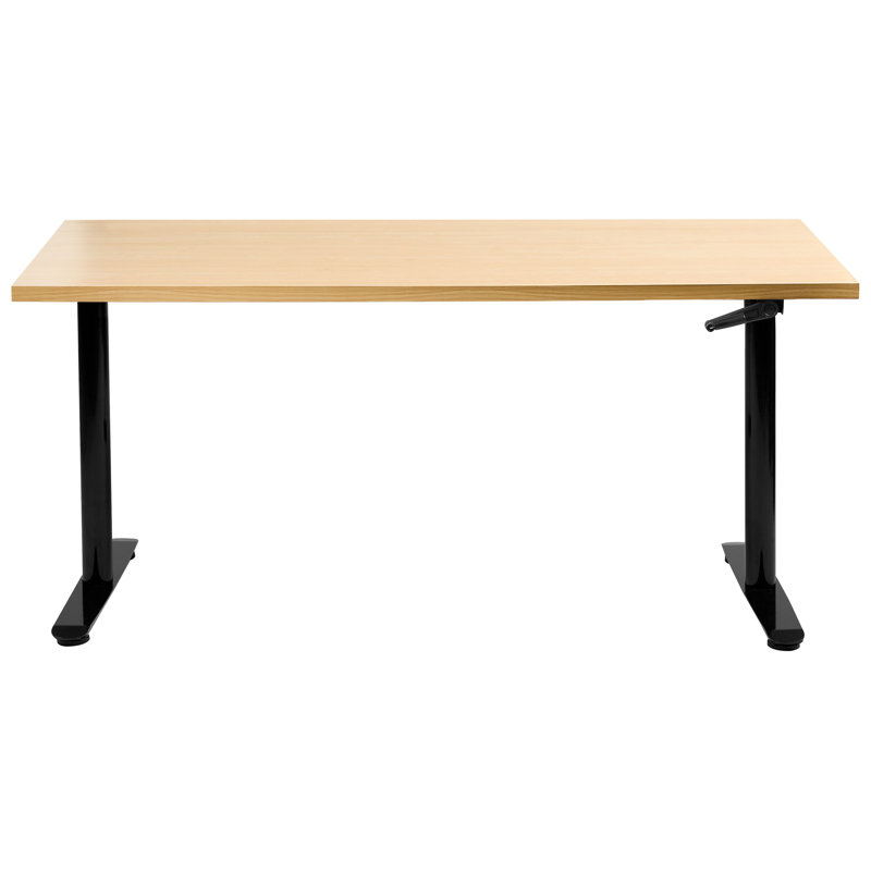 Electric Adjustable Standing Desk Chiyoda Light Brown/ White, 74cm H x 160cm W x 72cm D