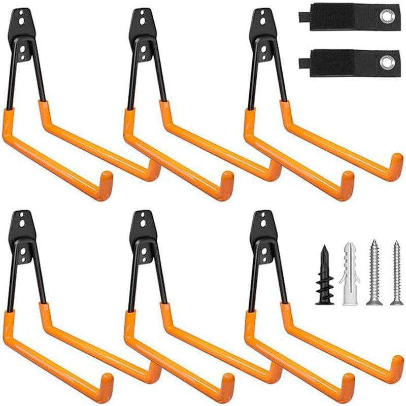 Crochets de garage robustes, ensemble de 8 cintres de rangement muraux avec ...