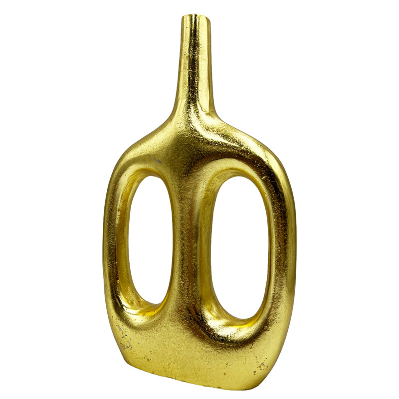 Kiern Handmade Aluminum Table Vase, Gold