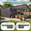Abri de jardin en métal de 6 x 2,4 m avec pergola et toit rigide (combinaison)