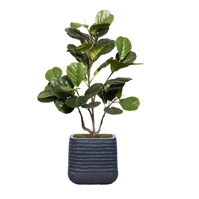 46.57'' Faux Fiddle Leaf Fig Tree in Planter
