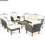 Mobilier d'extérieur pour le patio - 9 avec pieds, coussins lavables, beige, beige plaisir Pe Refresh