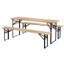 Table de pique-nique rectangulaire en bois pour l'extérieur, ensemble de salle à manger pour l'extérieur et l'intérieur