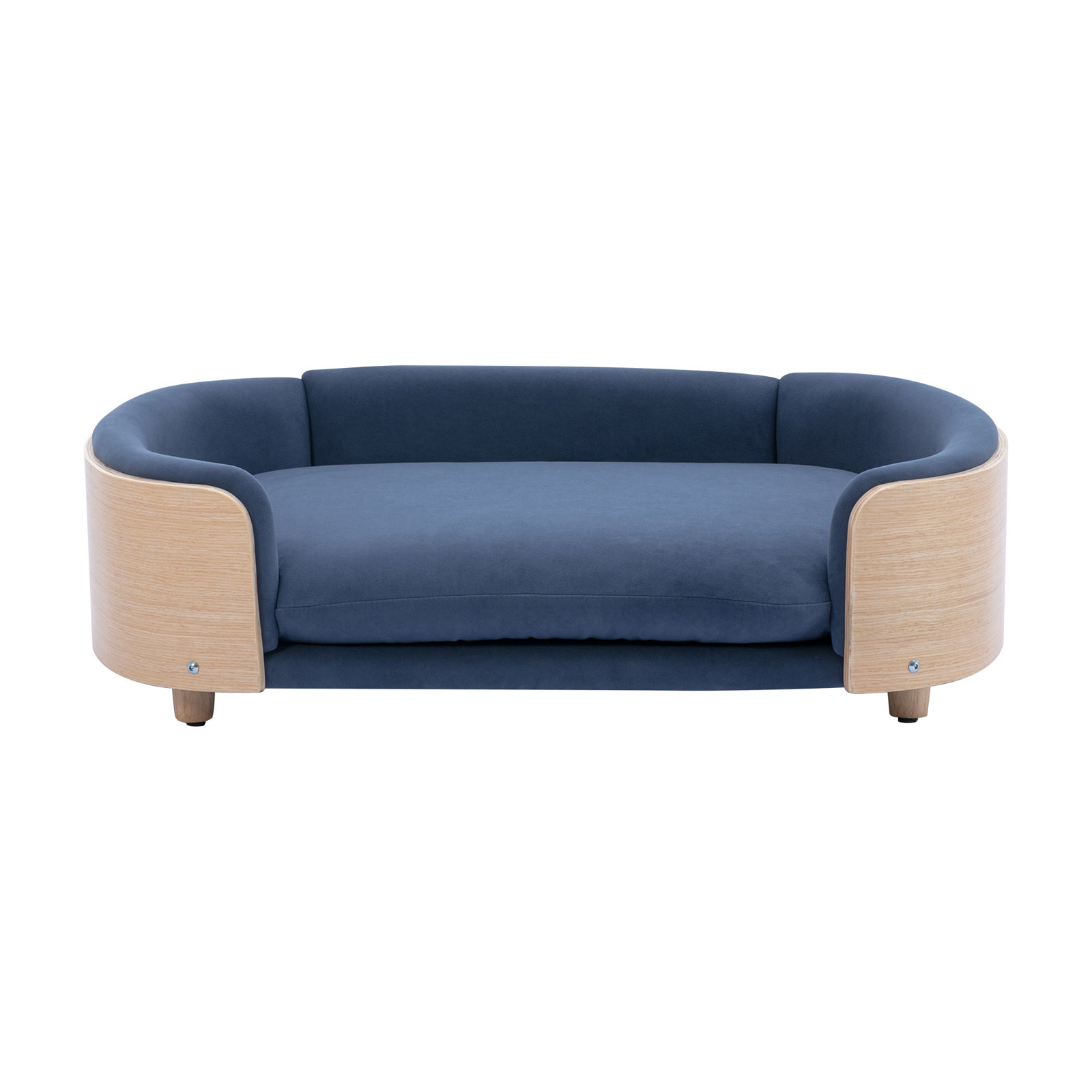 Inira Pet Bed, Dark Blue/Natural, 30.7" W x 20.08" D x 9.85" H