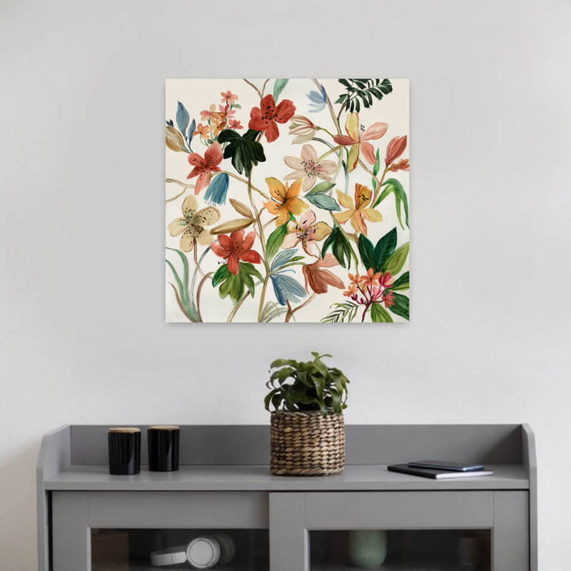 Art floral tropical tropical luxuriant délicat, H 18 po x l 18 po
