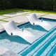 Panama Jack Set Of 2 Wave In-pool Chaise Lounger With End Table