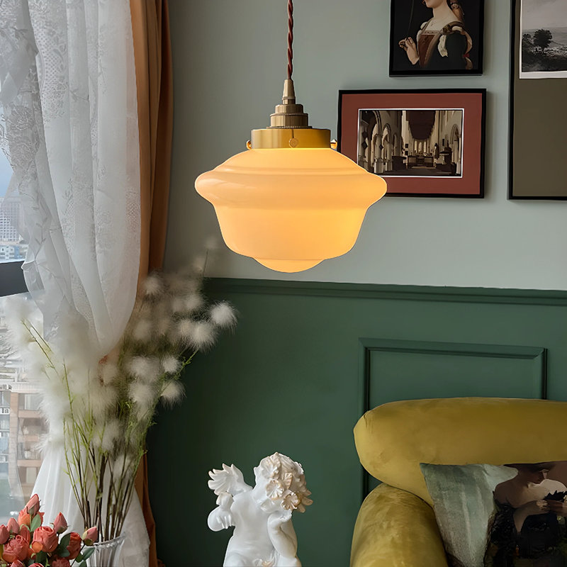 Lampe suspendue en verre Schoolhouse