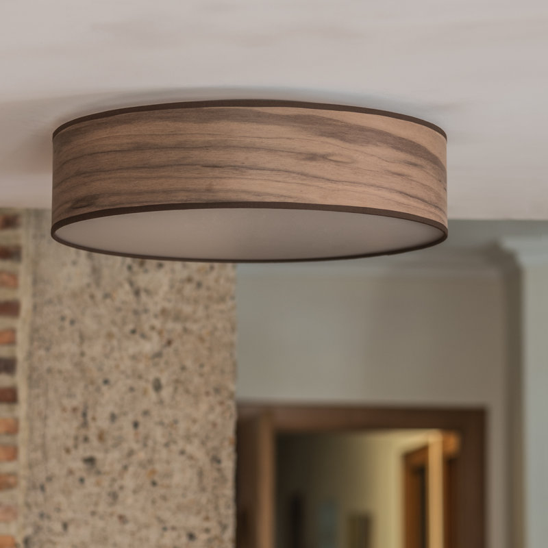 Tsuri Wood Flush Mount, 10 cm H x 40 cm W x 40 cm D, Walnut