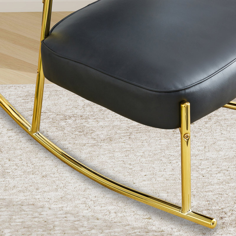 Petite chaise berçante rembourrée, Noir, noir, noir, noir