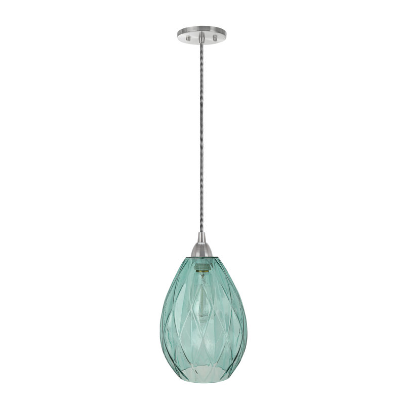 Luminaire suspendu en forme de cloche à 1 lumière Derouen
