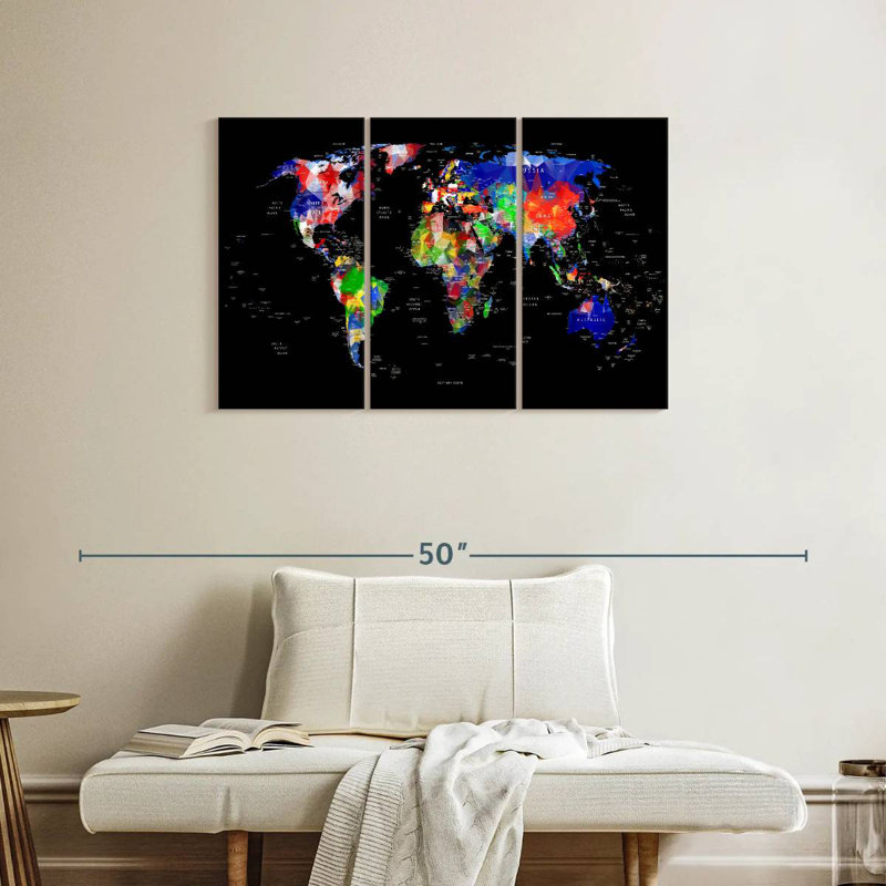 Aliaz Geometric Map, 24" H x 38" W