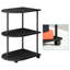 Table d'appoint noire semi-circulaire avec roulettes
