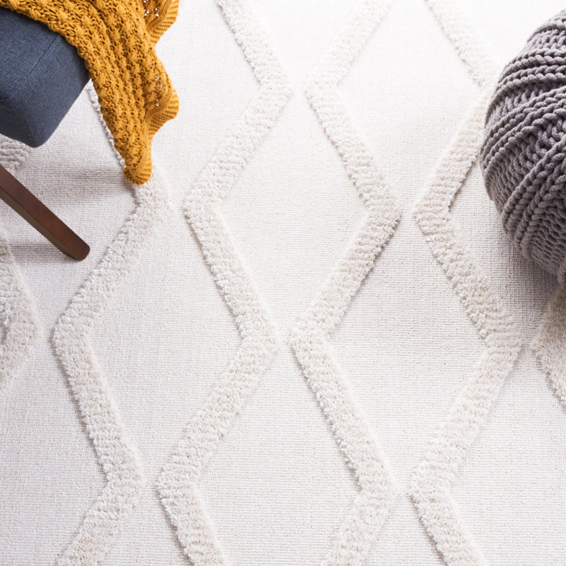 Rittenberry Geometric Ivory Area Rug, Rectangle 9' x 12'