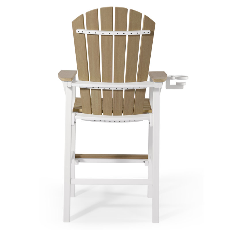 Chaise de bar Kevin Adirondack, blanc, Beige / Blanc, 29.5"