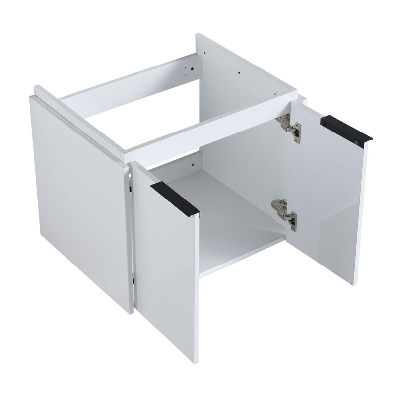Meuble-lavabo à fermeture en douceur avec lavabo, convenant à une petite salle de bain, 48"