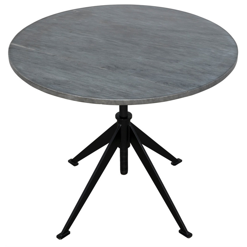 Gray Round Marble Top Adjustable Bistro Table