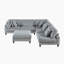 Canapé modulaire en velours côtelé 6 pièces 120 po Loowit-1482691842