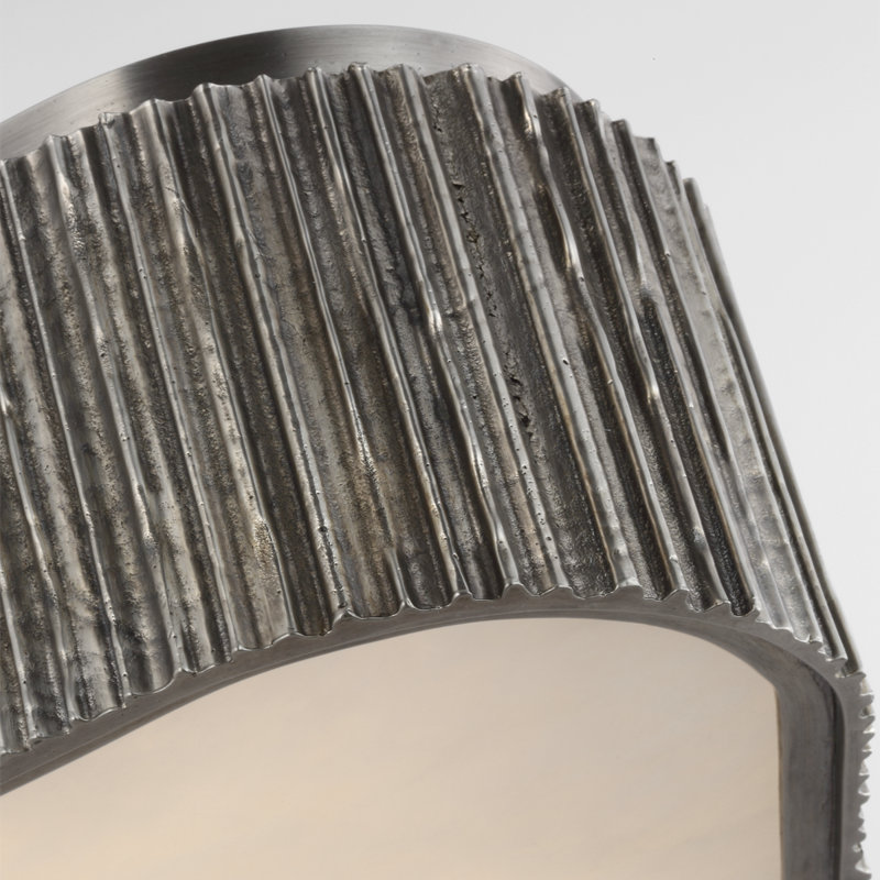 Anne-Marie Barton Fumar 21" Asymmetrical Flush Mount with Alabaster, Ridged Graphite