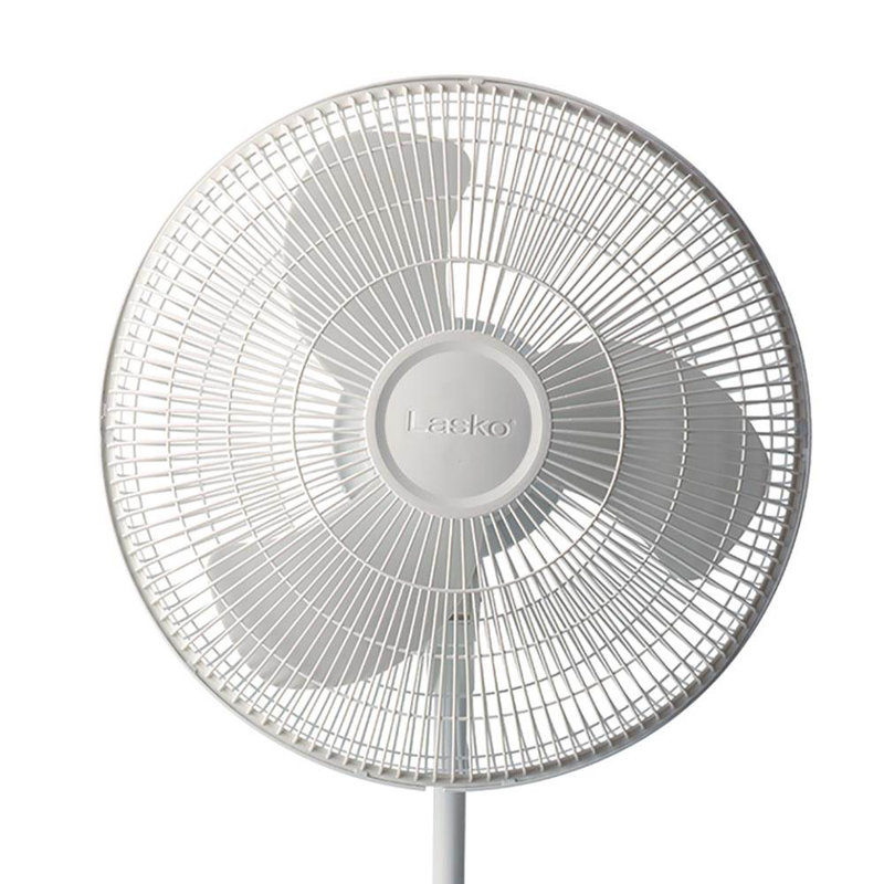 Lasko 16-Inch White Adjustable Oscillating Floor Fan