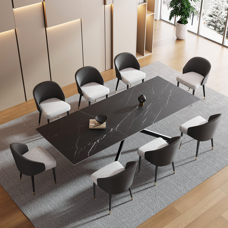 Table de salle à manger Majour , Rouge / Gris, Chanel
