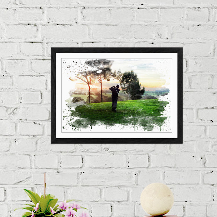 Golf Landscape - Wall Art, 35cm H x 50cm W x 3cm D, Wrapped Canvas