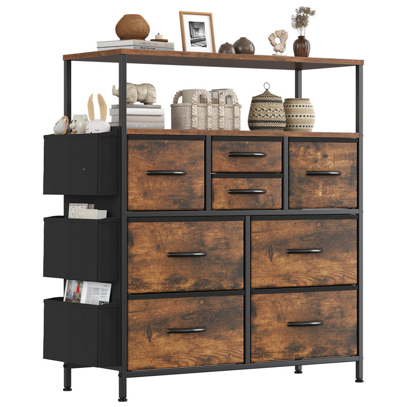 8 Drawer Storage Drawer, Brown/Black