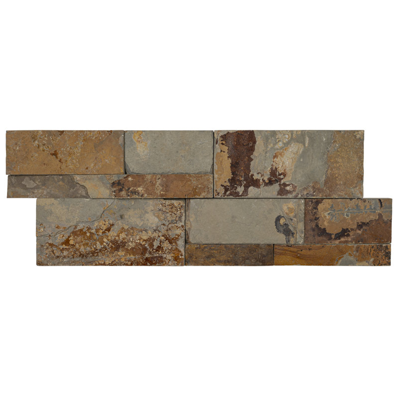 Stonecrest 9 in. x 24 in. Split Face Natural Stone Ledger Panel Wall Tile, Sierra Gold
