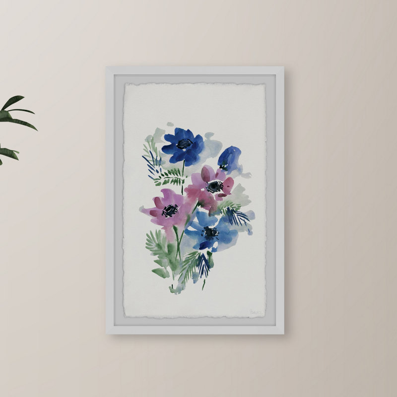 «Violets Are Blue Flowers», reproduction encadrée, H 24 po x l 16 po x P 1,5 po
