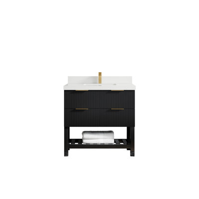 36'' Single Bathroom Vanity with Quartz Top