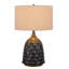Lampe de table 29 po en métal gris avec abat-jour tambour brun